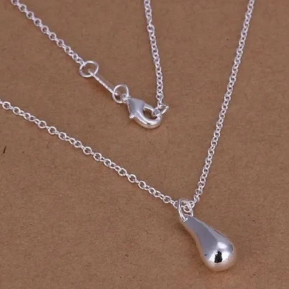 925 Sterling Silver Waterdrop Jewelry Set Bracelet Necklace Earrings Ring - Picture 4 of 16